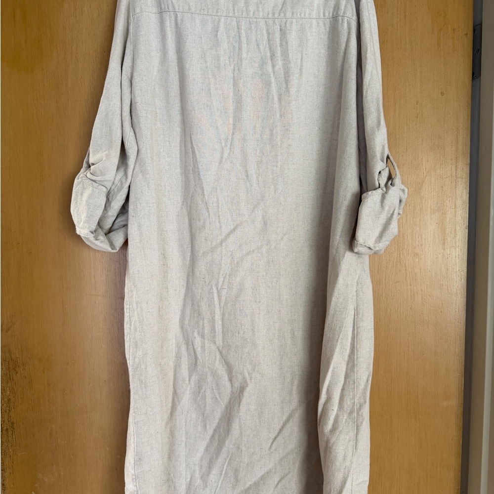 Calvin Klein Beige Button-Front Shirt Dress - Picture 3 of 5